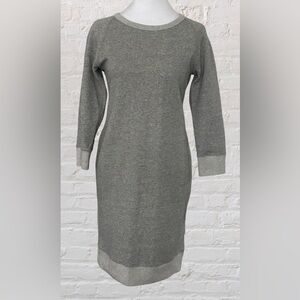 J. Crew Womens Sz XS Grey 3/4 Sleeve Sweatshirt Dress NWT Athleisure Sporty Cozy